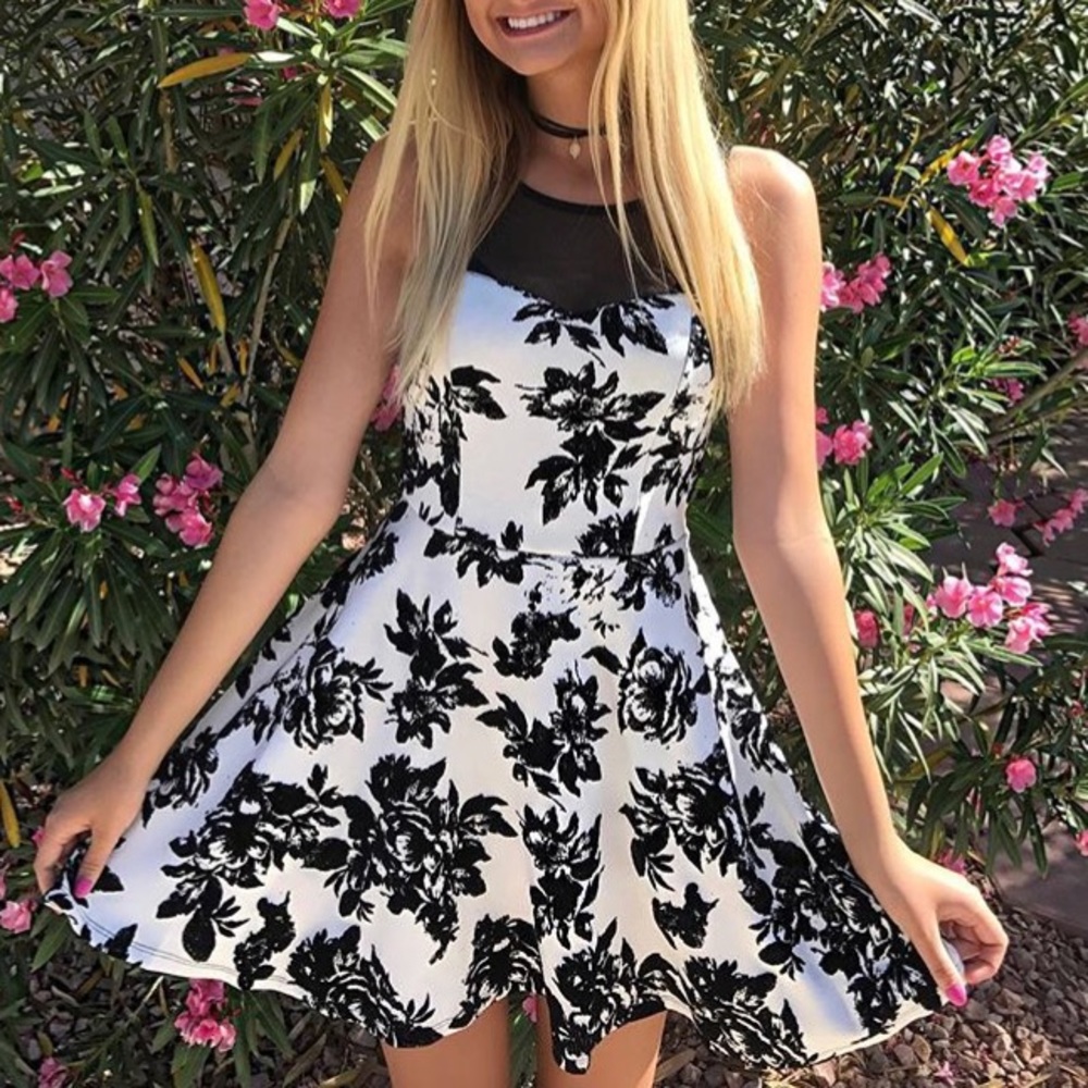 black & white dress
